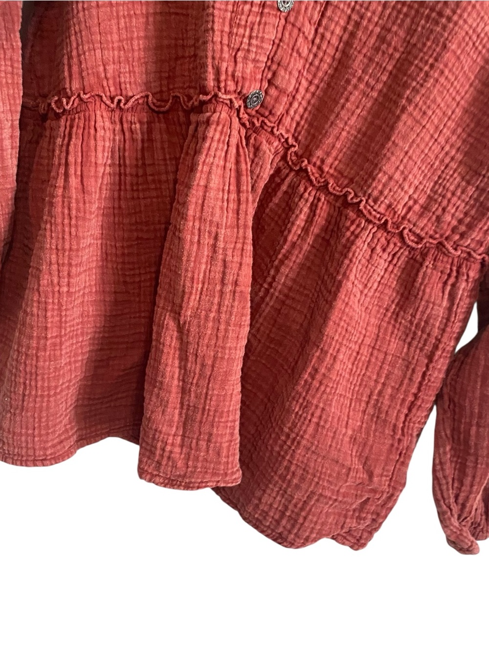 Rockin' C Women's Red Mineral Wash Long Sleeve Top Size Large - Picture 3 of 6